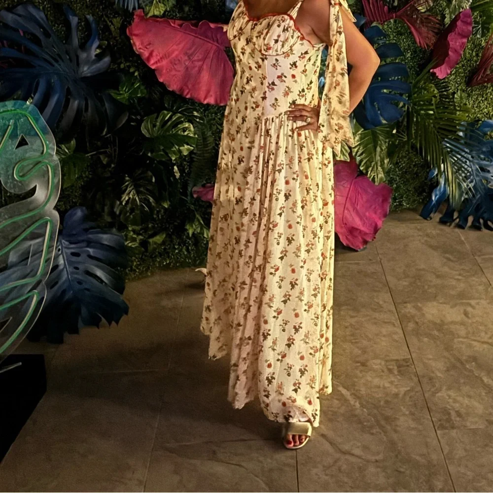 Floral Print Chiffon Dress